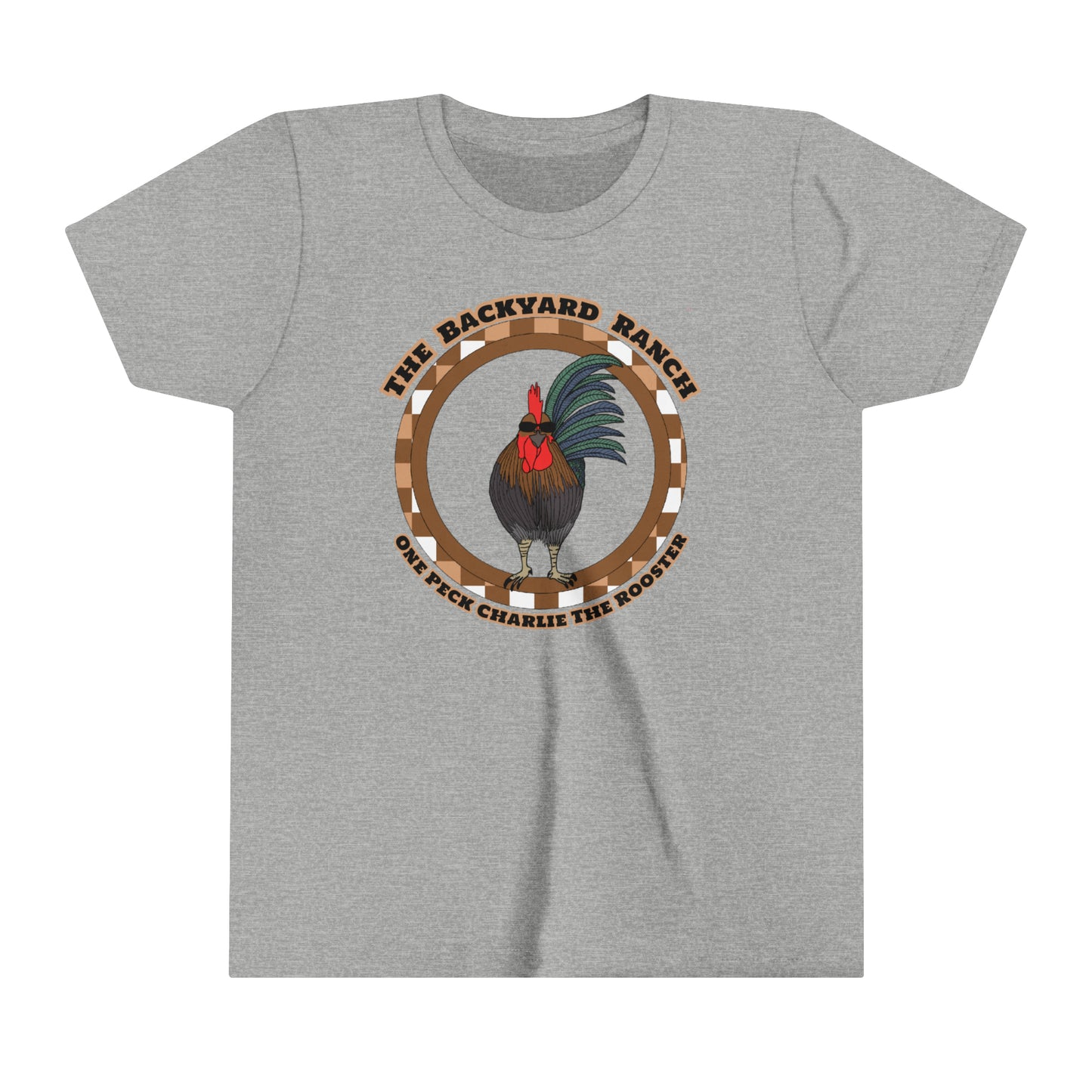 One Peck Charlie The Rooster  Youth Short Sleeve Tee