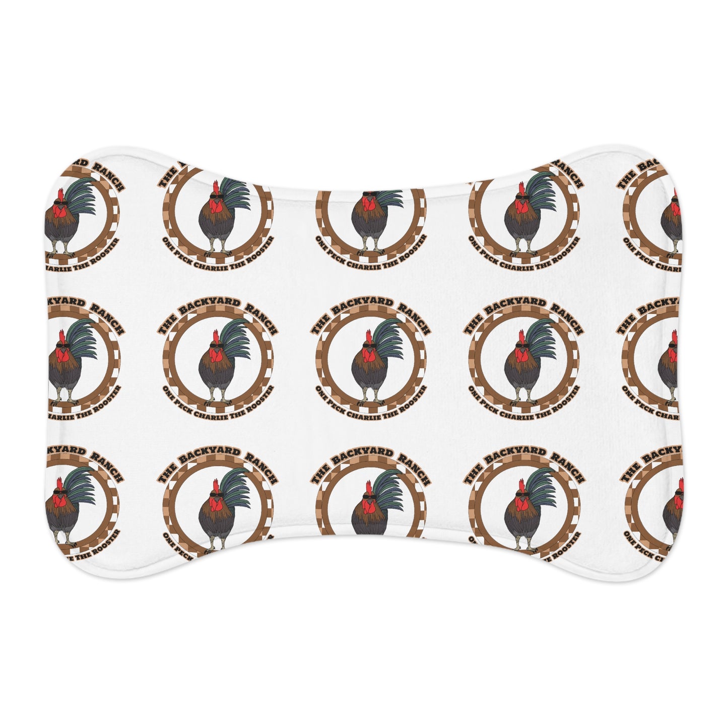 One Peck Charlie The Rooster  Pet Feeding Mats