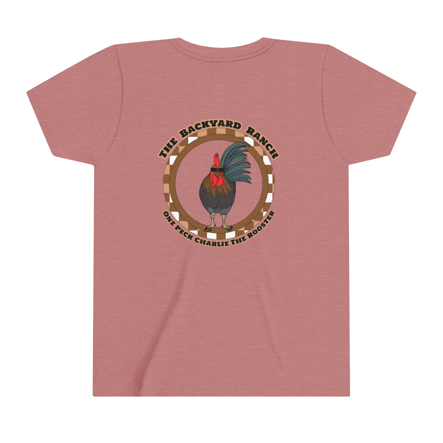 One Peck Charlie The Rooster  Youth Short Sleeve Tee