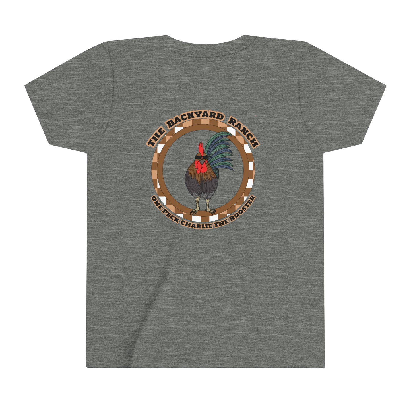 One Peck Charlie The Rooster  Youth Short Sleeve Tee