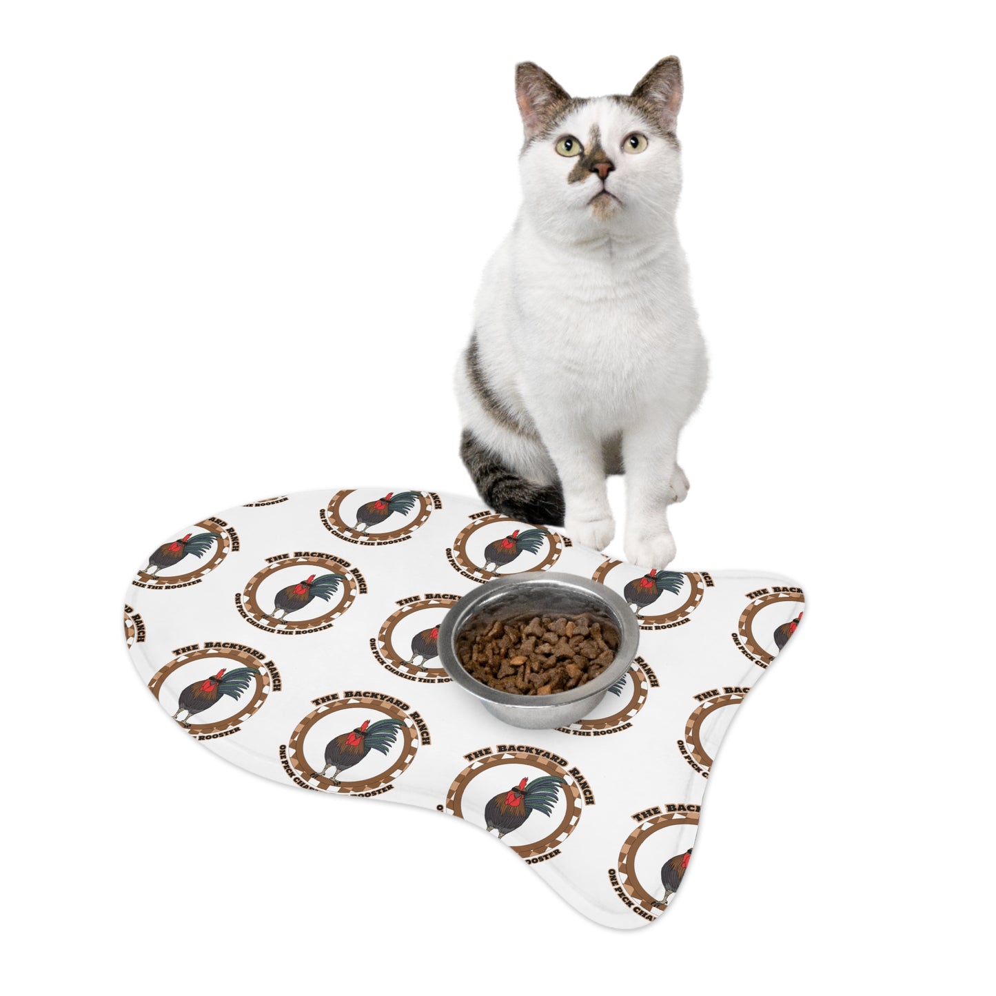 One Peck Charlie The Rooster  Pet Feeding Mats