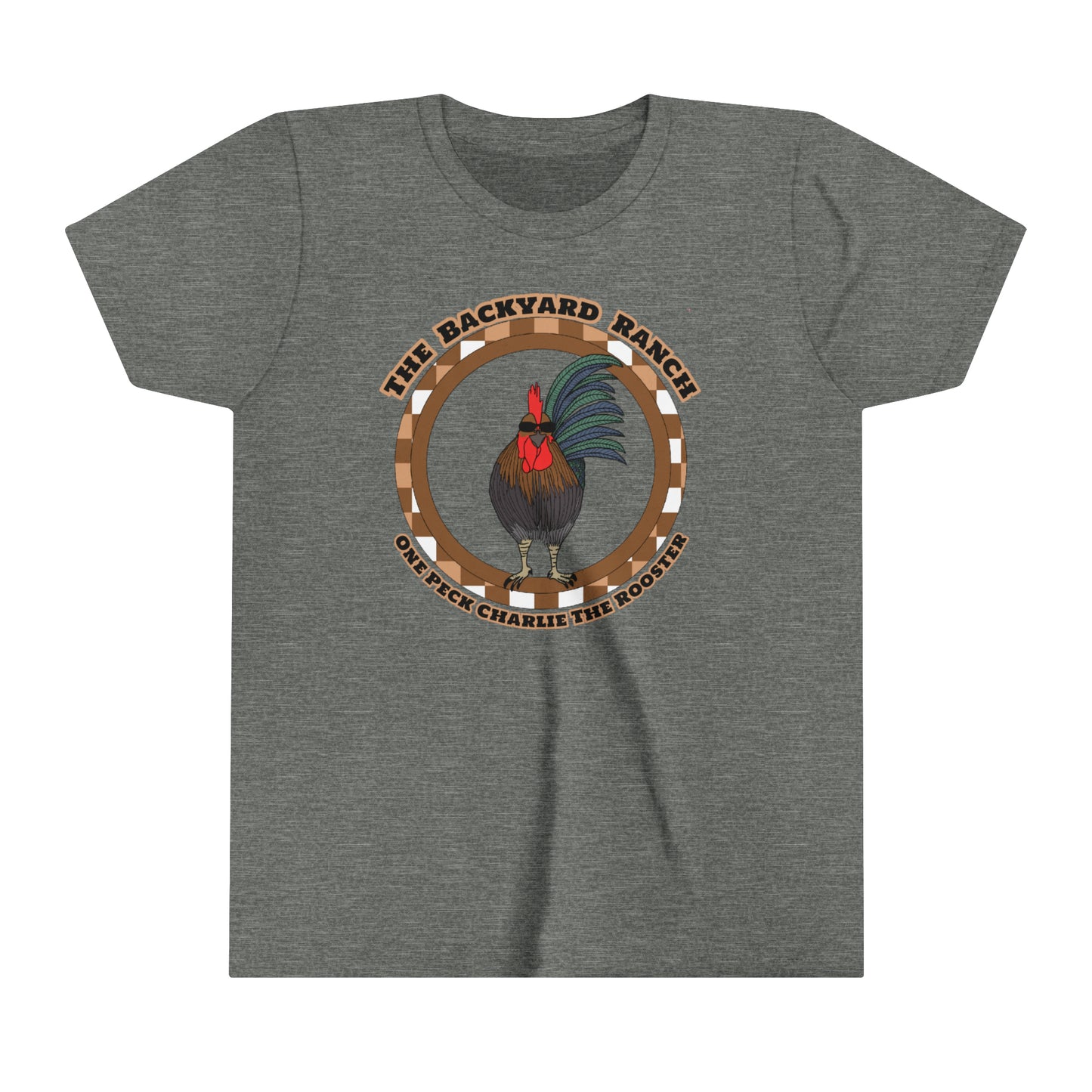 One Peck Charlie The Rooster  Youth Short Sleeve Tee