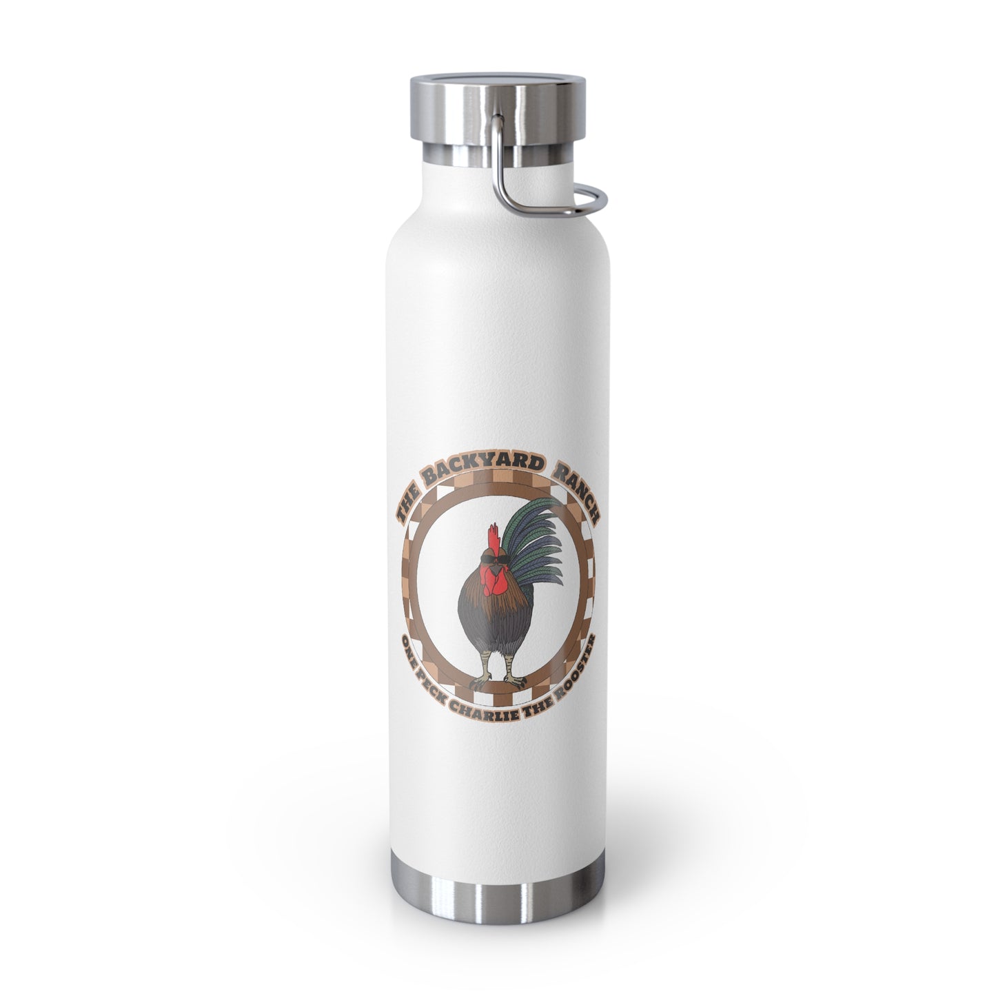 One Peck Charlie The Rooster  Copper Vacuum Insulated Bottle, 22oz