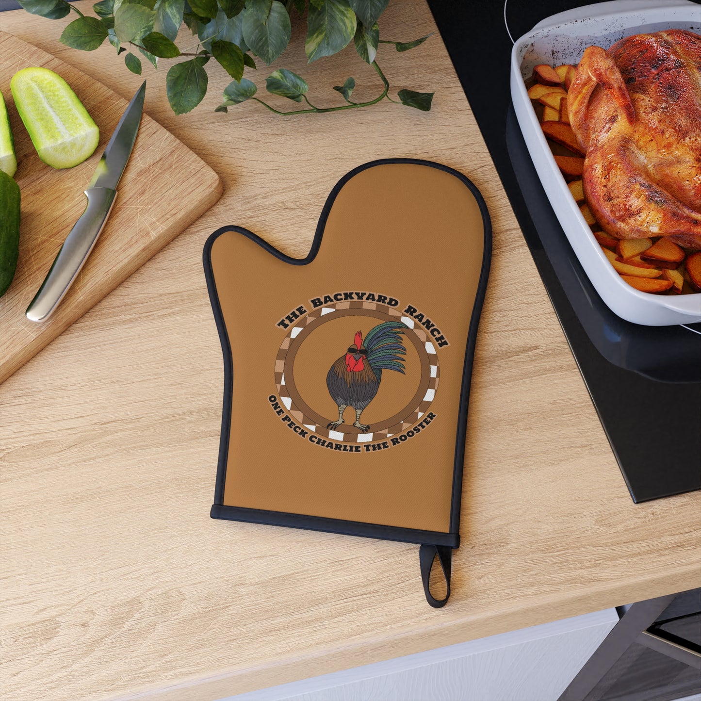 One Peck Charlie The Rooster Oven Glove