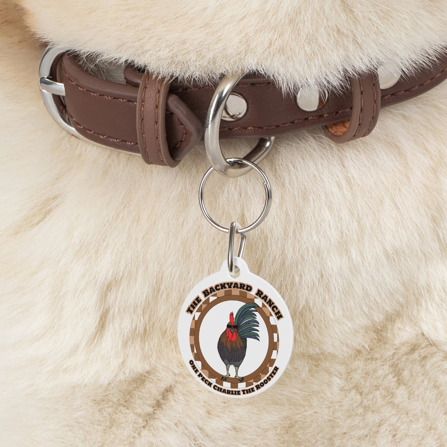 One Peck Charlie The Rooster  Pet Tag