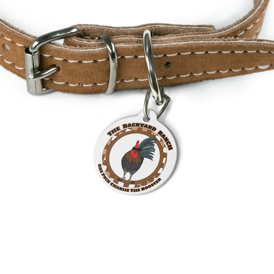 One Peck Charlie The Rooster  Pet Tag