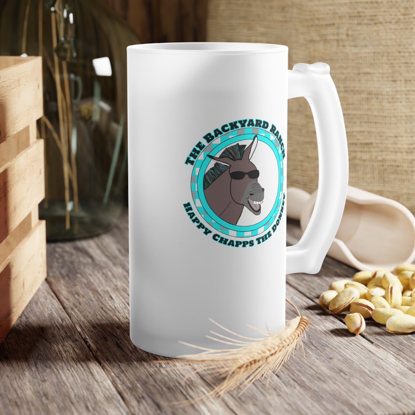 Happy Chapps The Donkey Frosted Glass Beer Mug