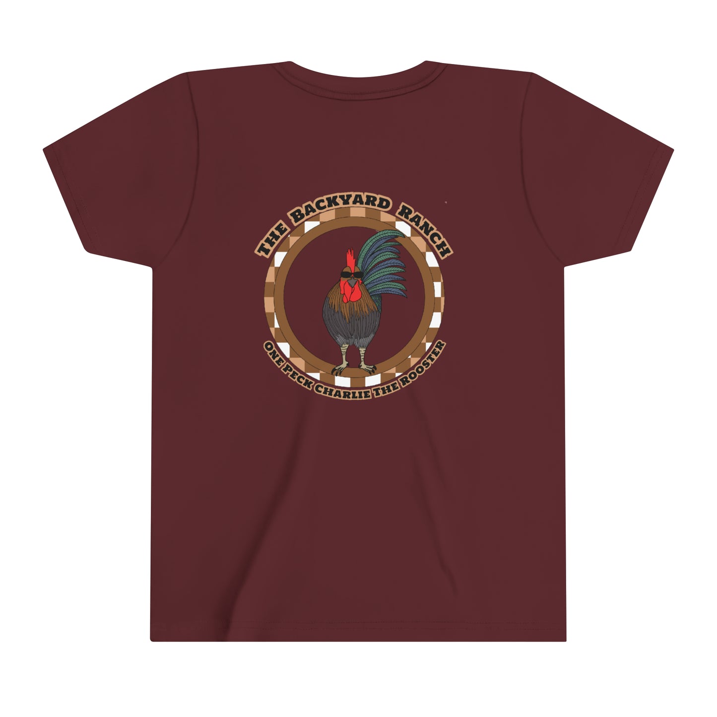 One Peck Charlie The Rooster  Youth Short Sleeve Tee