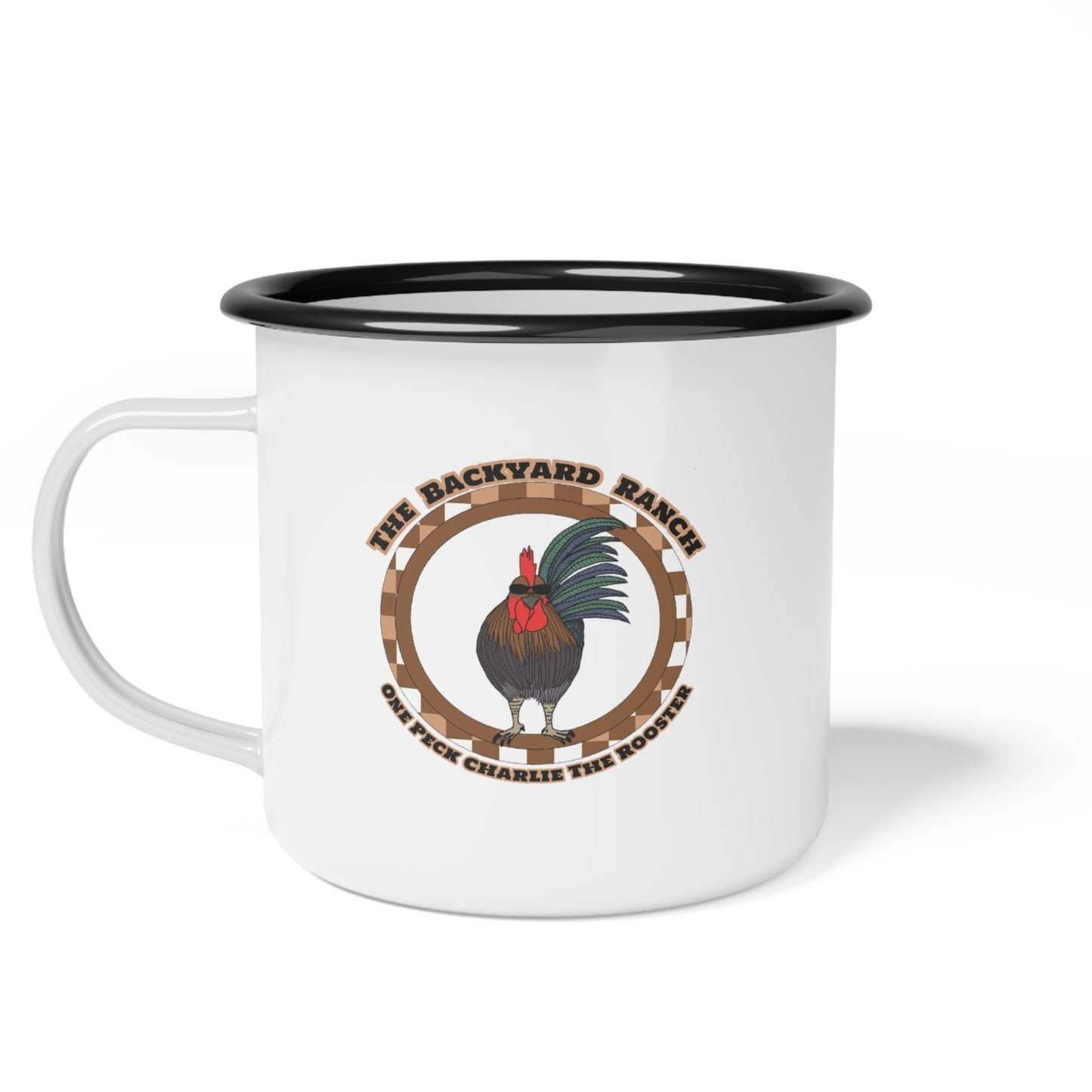 One Peck Charlie The Rooster Enamel Camp Cup