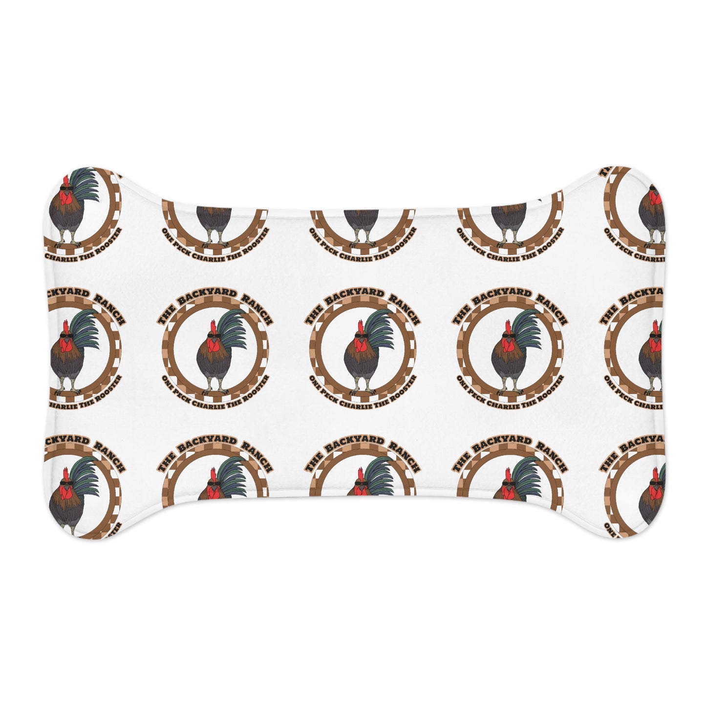 One Peck Charlie The Rooster  Pet Feeding Mats