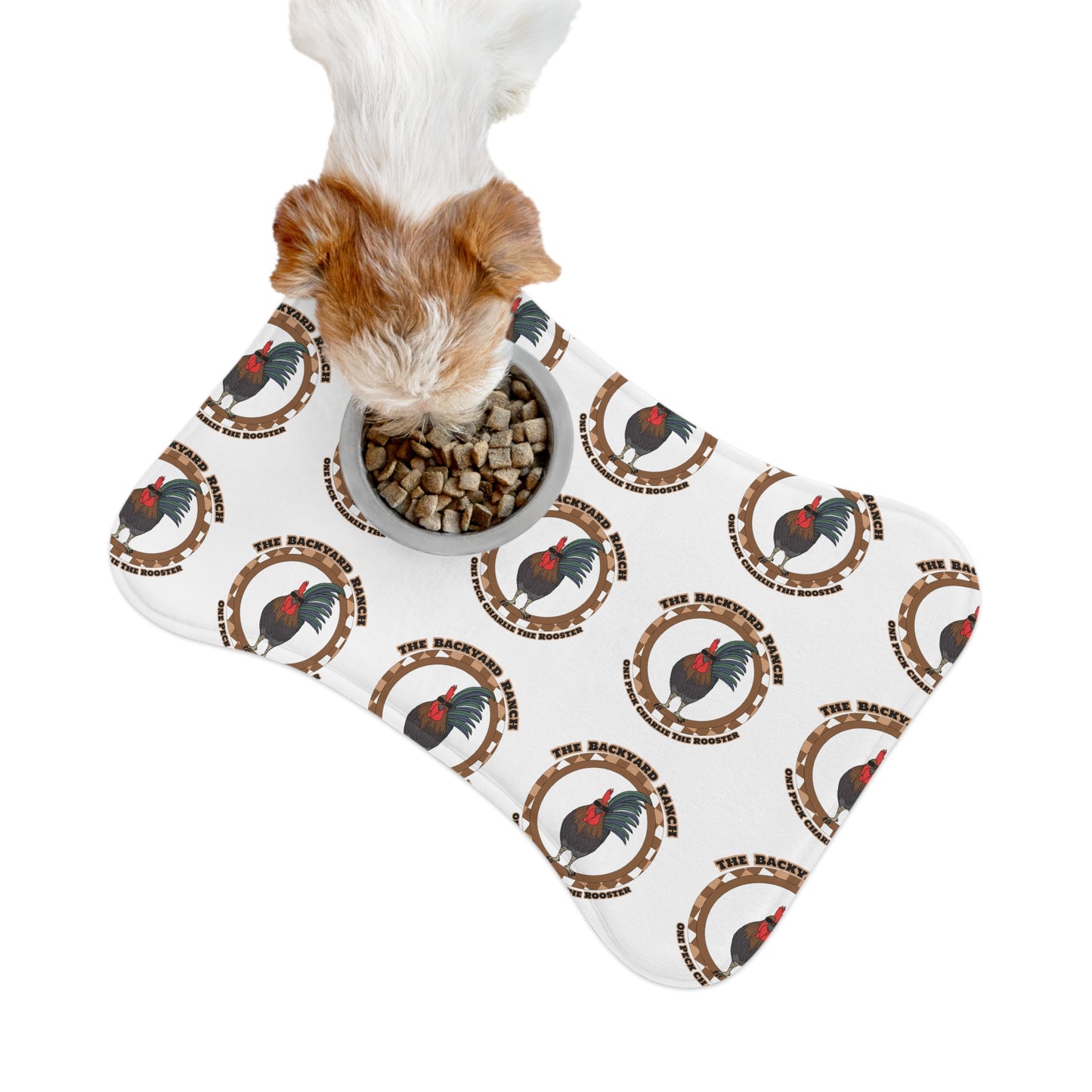 One Peck Charlie The Rooster  Pet Feeding Mats