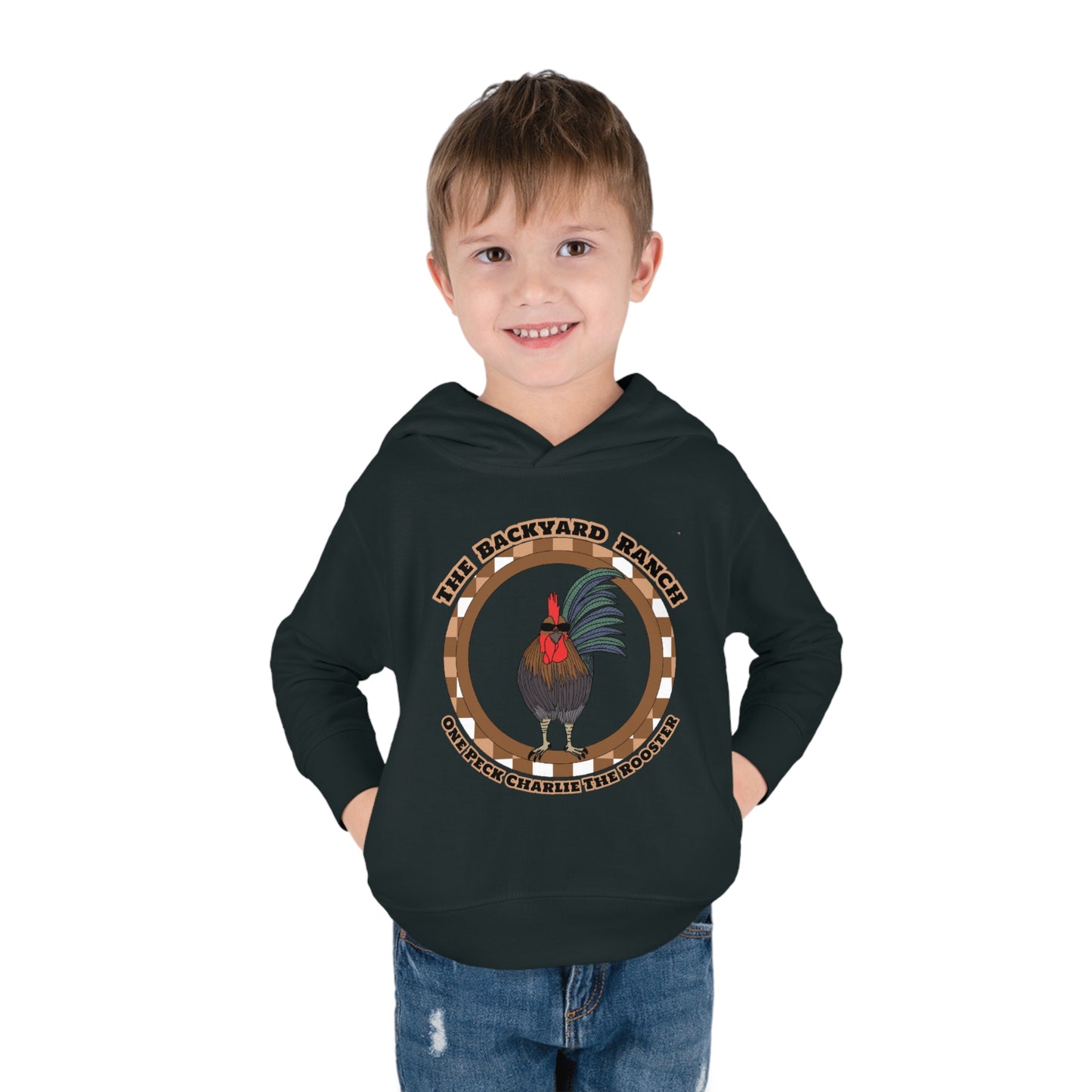 One Peck Charlie The Rooster Toddler Pullover Fleece Hoodie