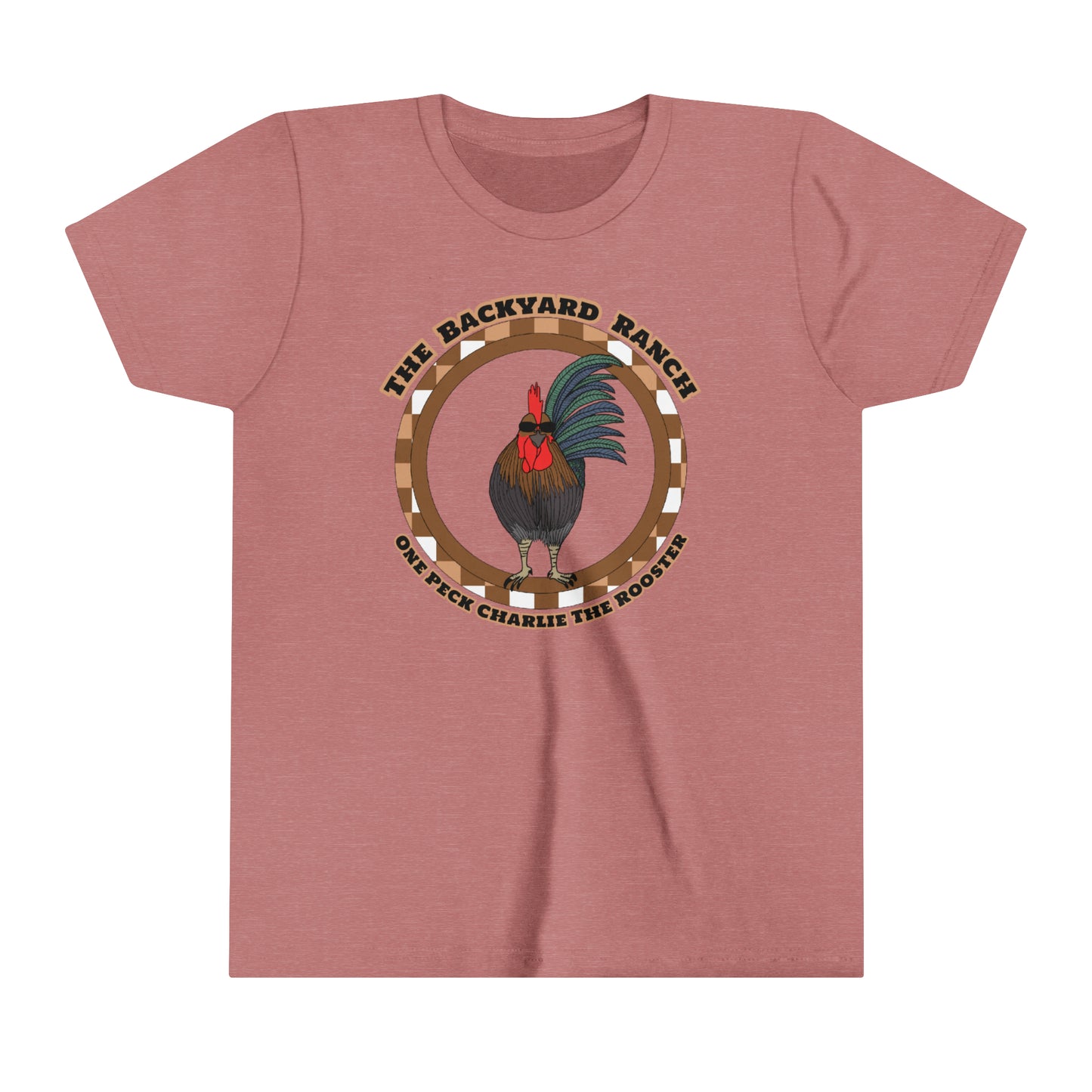 One Peck Charlie The Rooster  Youth Short Sleeve Tee