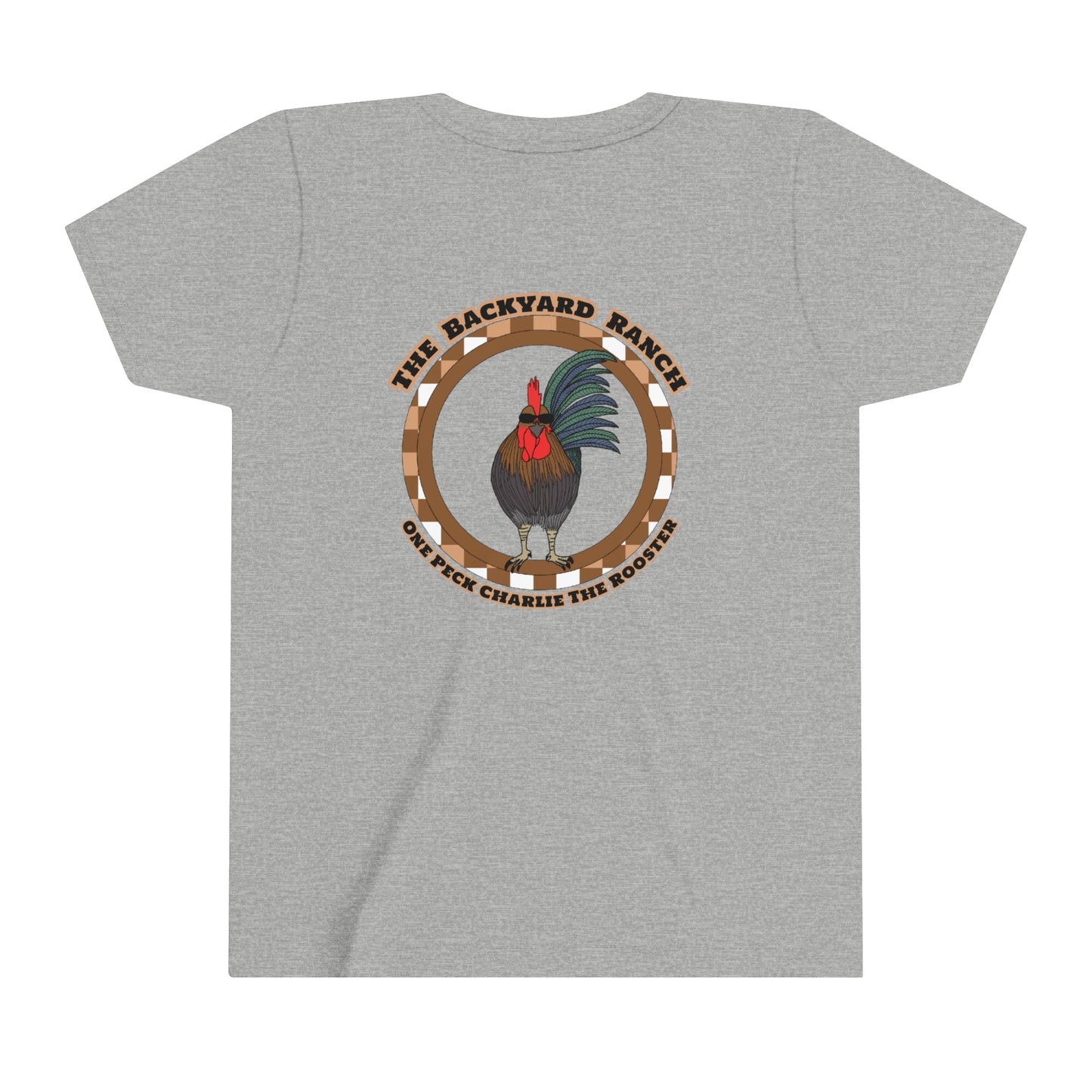 One Peck Charlie The Rooster  Youth Short Sleeve Tee