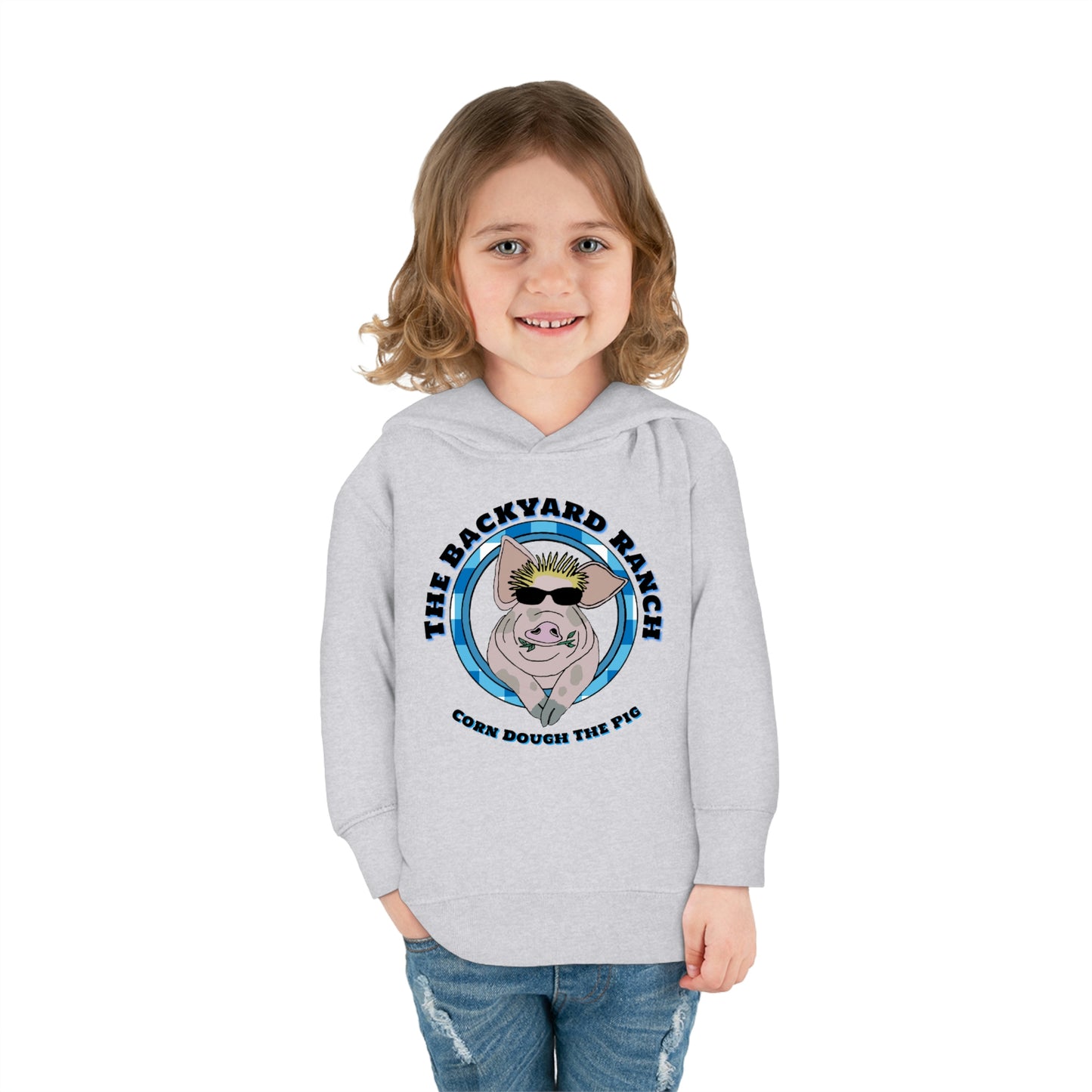 Corn Dough The Pig  Children's Pullover Fleece Hoodie