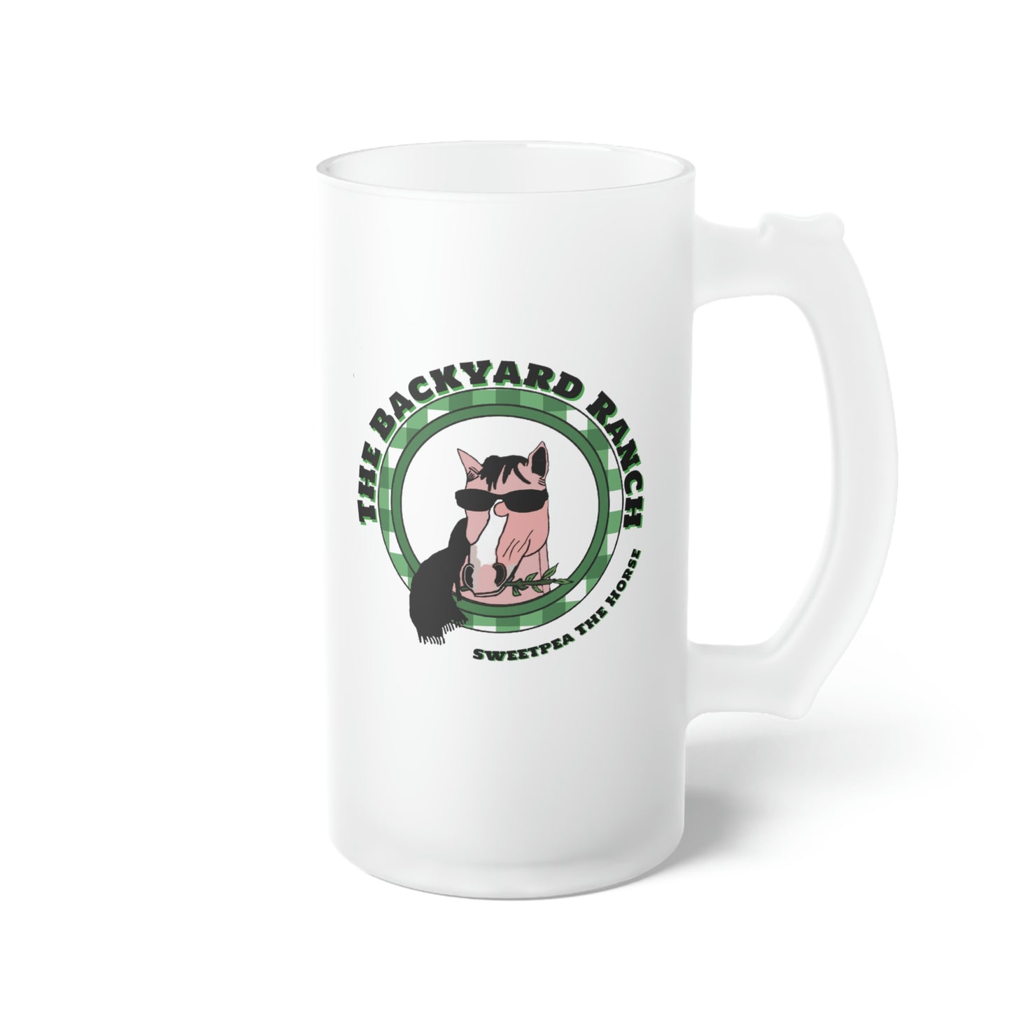 Sweet Pea The Horse Frosted Glass Beer Mug