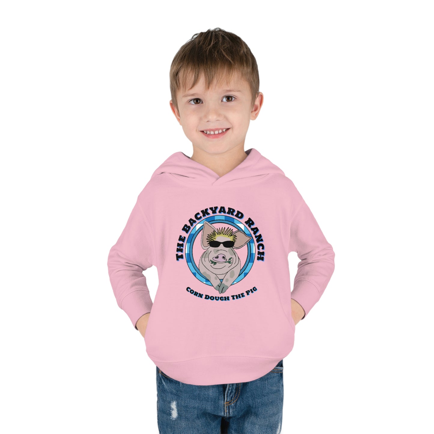 Corn Dough The Pig  Children's Pullover Fleece Hoodie