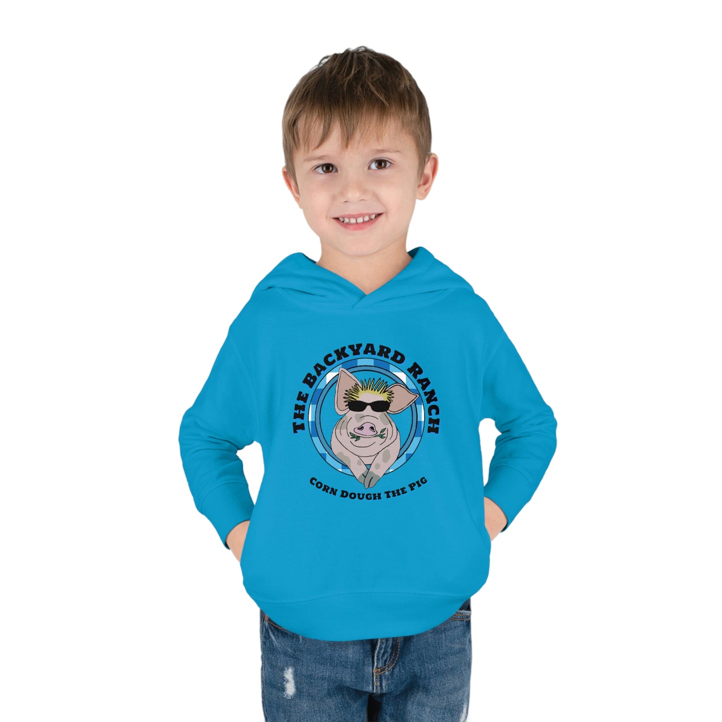 Corn Dough The Pig  Children's Pullover Fleece Hoodie