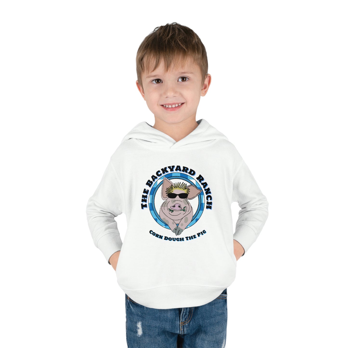 Corn Dough The Pig  Children's Pullover Fleece Hoodie