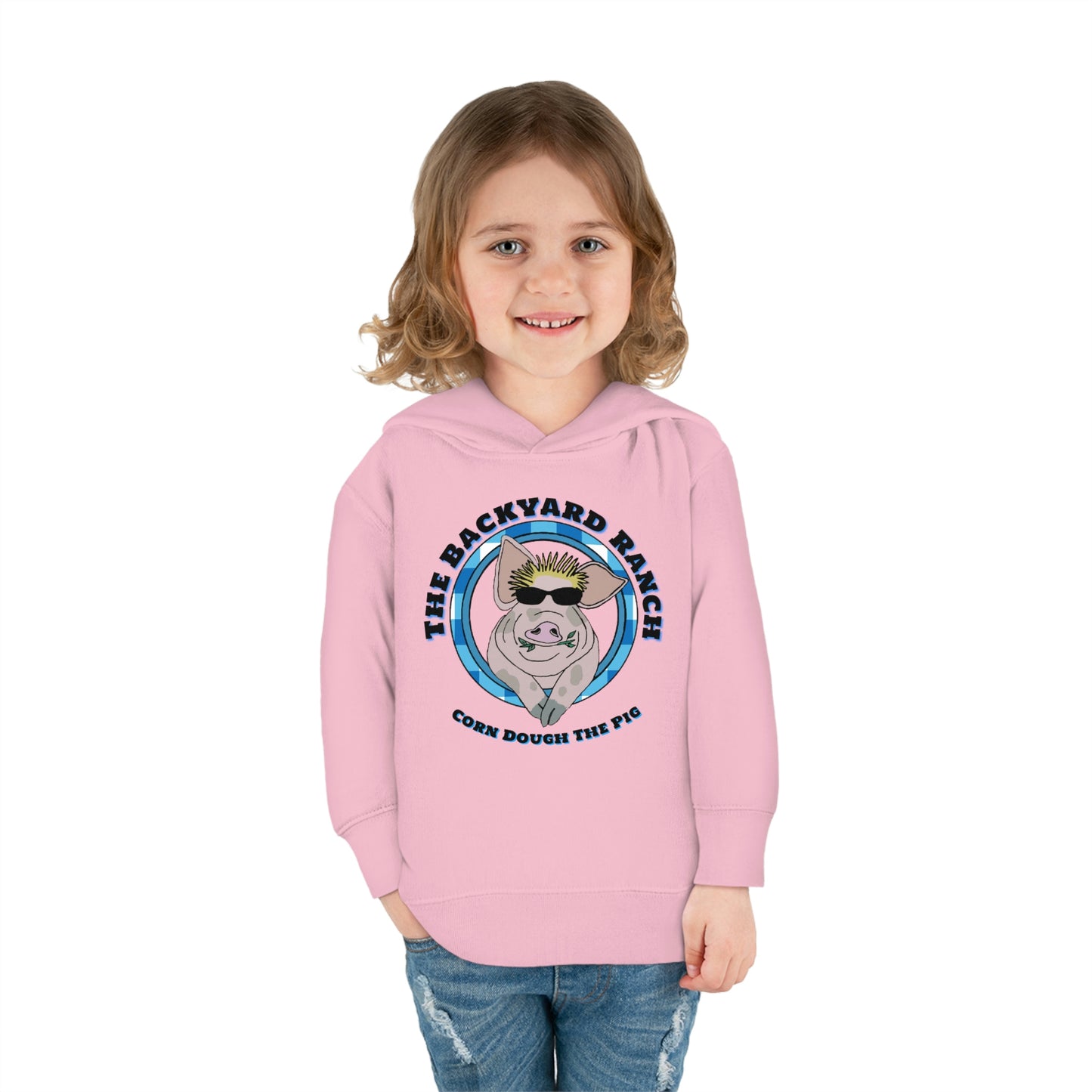 Corn Dough The Pig  Children's Pullover Fleece Hoodie