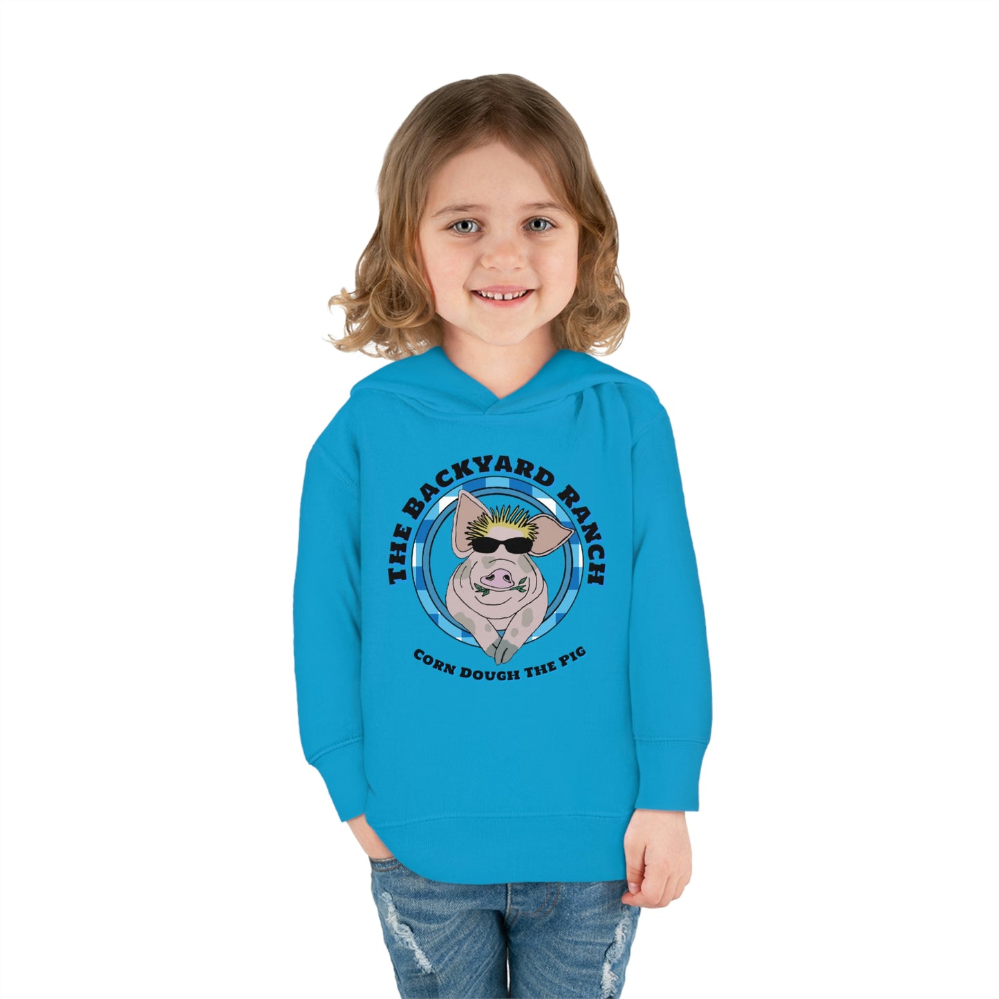 Corn Dough The Pig  Children's Pullover Fleece Hoodie