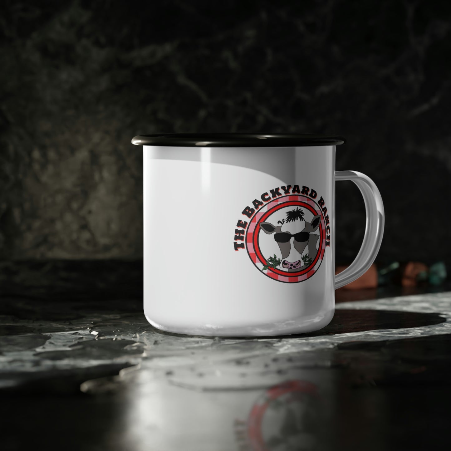 Annabelle The Cow Enamel Camp Cup