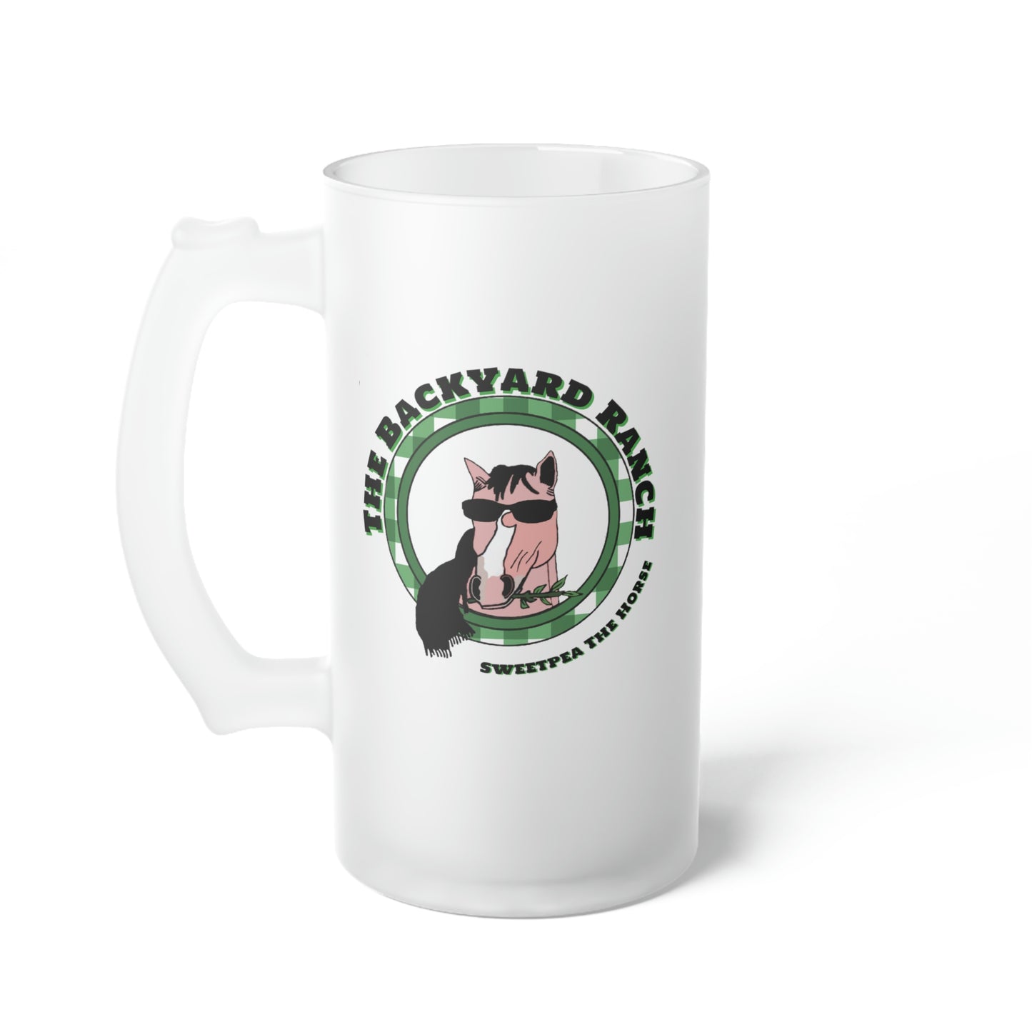 Sweet Pea The Horse Frosted Glass Beer Mug